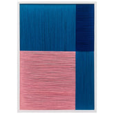 Blush and Azure II - Contemporary Artistry Meticulously Crafted with Woven Threads